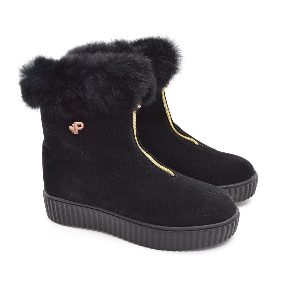 Pajar Celia Shealing Black Suede Winter Boots 7 M New